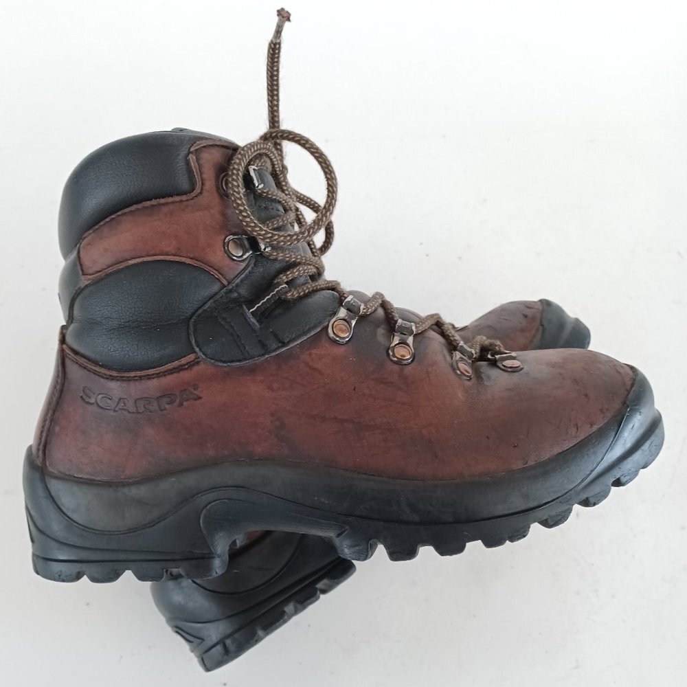 🌄 Vintage Scarpa Italian Made Stiff Leather Hiking Boots Size 39.5 🌄 - Picture 9 of 15